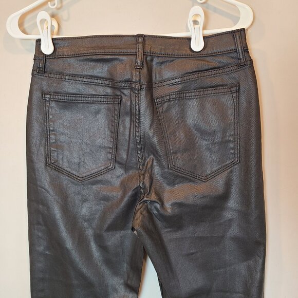 Banana Republic Jeans High Rise Skinny Womens 27 Coated Shiny Black - Picture 5 of 10